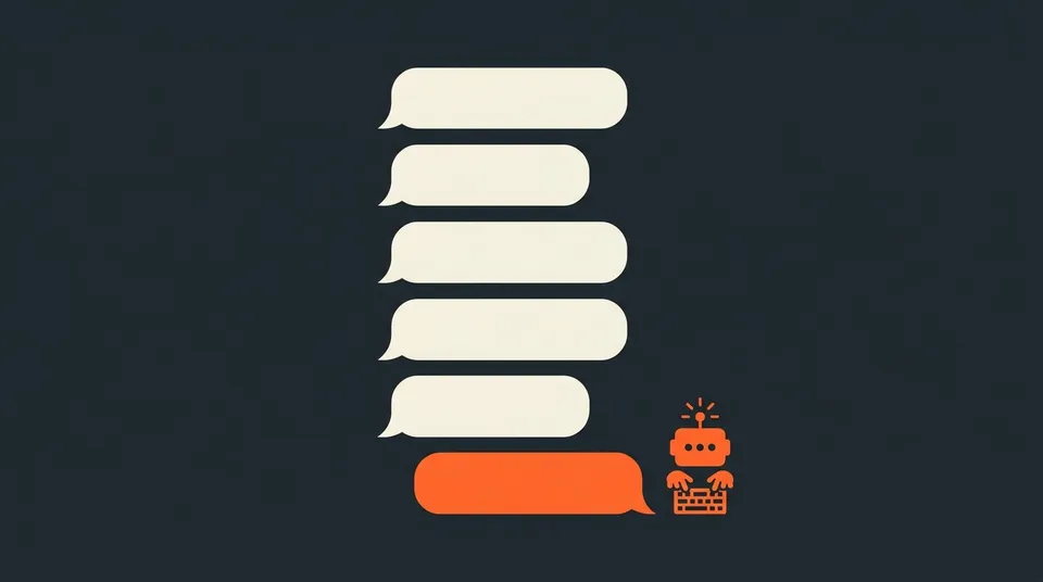 Agente de chat con IA mostrando mensajes de texto automatizados, ilustrando la atención instantánea