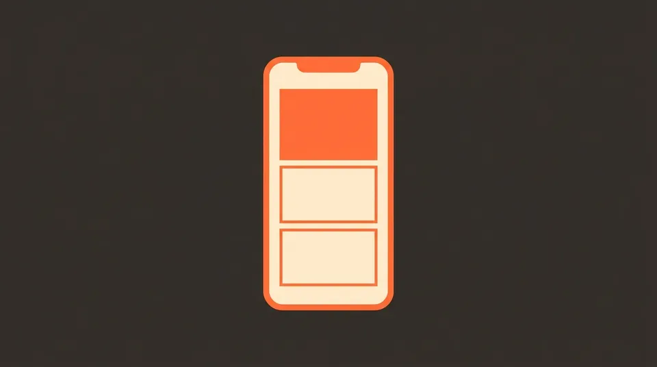 Diseño web móvil primero: ilustración de un teléfono inteligente con una interfaz limpia, mostrando la